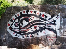 Il pesce dipinto a Bedri Rahmi Bay